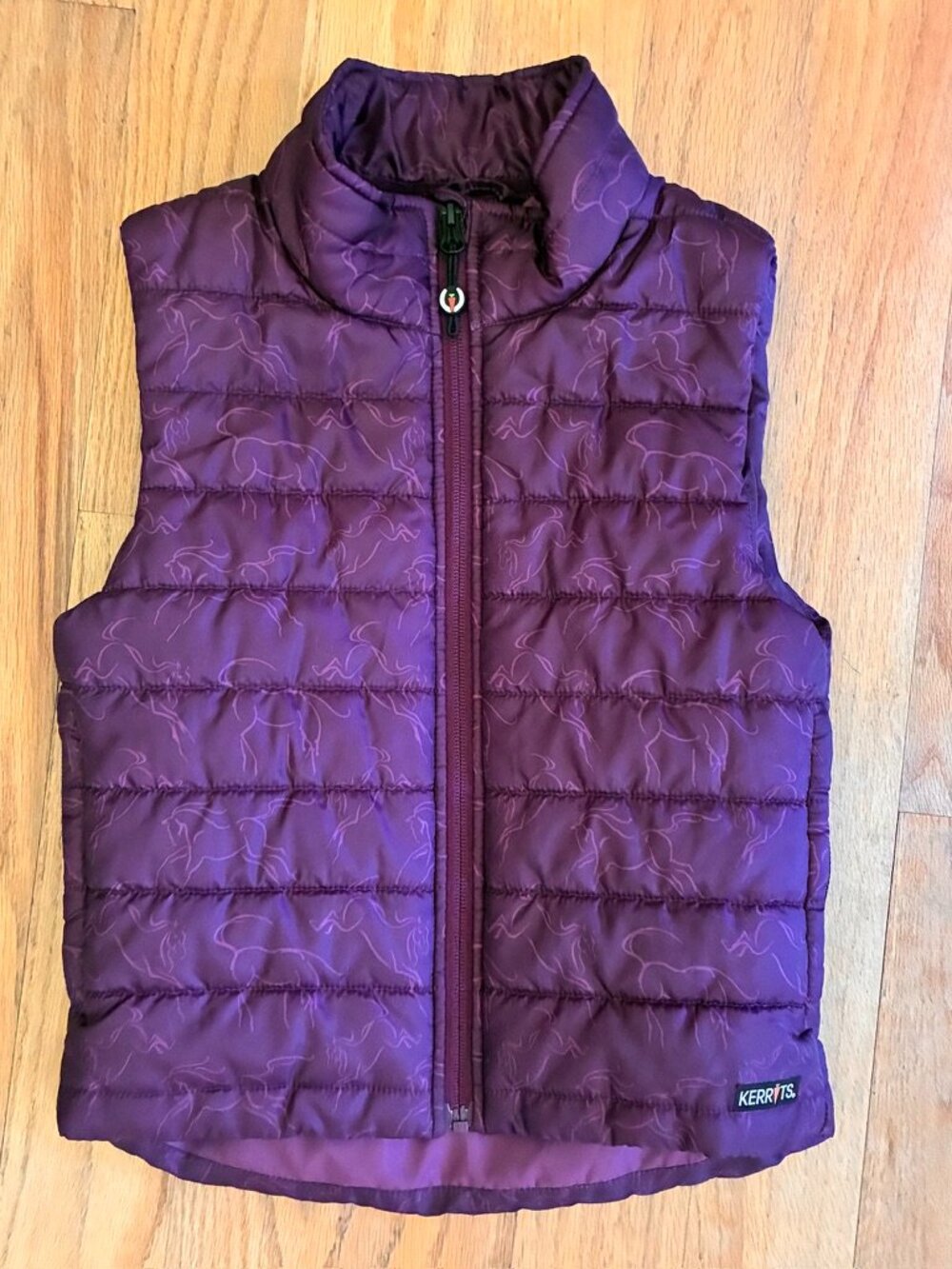 Kerrits Kids Horse Crazy Purple Quilted Equestrian Vest Small (6/7)